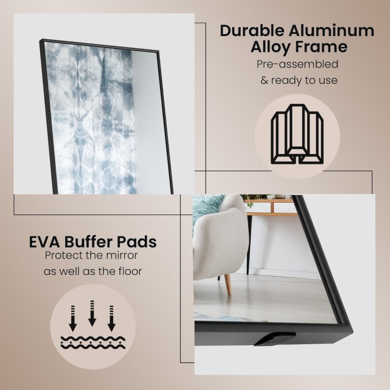 Kokopeili sirpaloitumattomalla lasilla ja alumiinikehyksellä musta