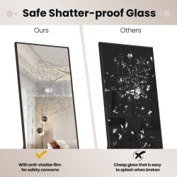 Kokopeili sirpaloitumattomalla lasilla ja alumiinikehyksellä musta