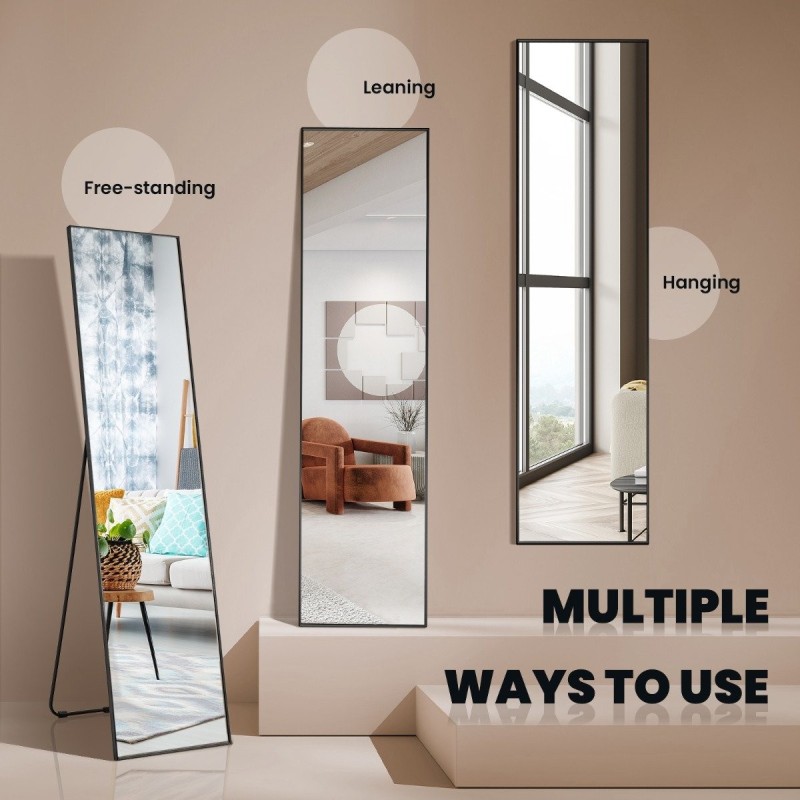 Kokopeili sirpaloitumattomalla lasilla ja alumiinikehyksellä musta