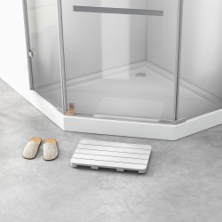 Liukumaton valkoinen kylpymatto HIPS-materiaalista 55x34 cm