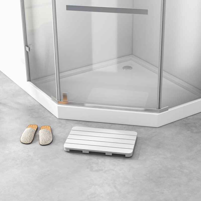 Liukumaton valkoinen kylpymatto HIPS-materiaalista 55x34 cm