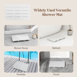 Liukumaton valkoinen kylpymatto HIPS-materiaalista 55x34 cm