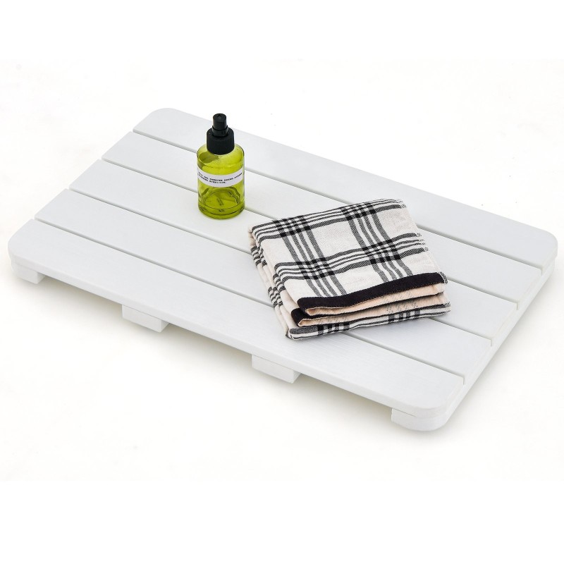 Liukumaton valkoinen kylpymatto HIPS-materiaalista 55x34 cm