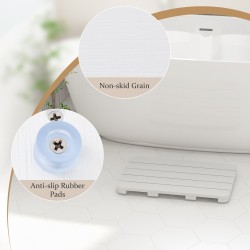 Liukumaton valkoinen kylpymatto HIPS-materiaalista 55x34 cm