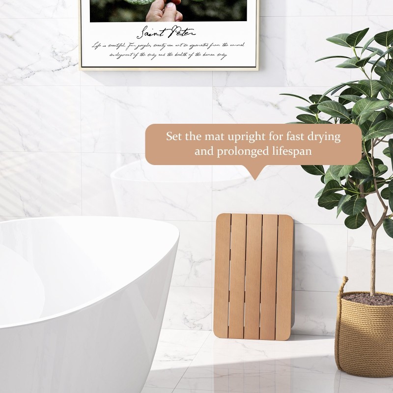 Liukumaton ruskea kylpymatto suihkuun, HIPS-materiaali 55x34 cm