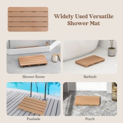 Liukumaton ruskea kylpymatto suihkuun, HIPS-materiaali 55x34 cm