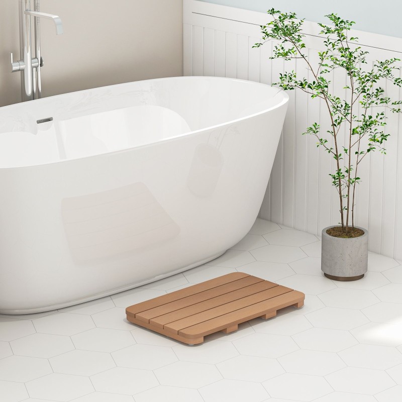 Liukumaton ruskea kylpymatto suihkuun, HIPS-materiaali 55x34 cm