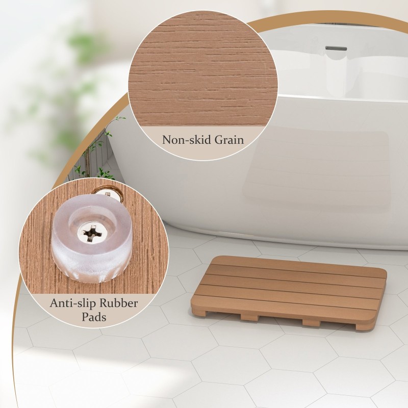 Liukumaton ruskea kylpymatto suihkuun, HIPS-materiaali 55x34 cm