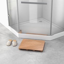 Liukumaton ruskea suihkumatto HIPS-materiaalista 60x48 cm