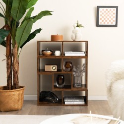 Kolmiosainen muunneltava TV-taso 65" televisioille, rustiikkinen ruskea