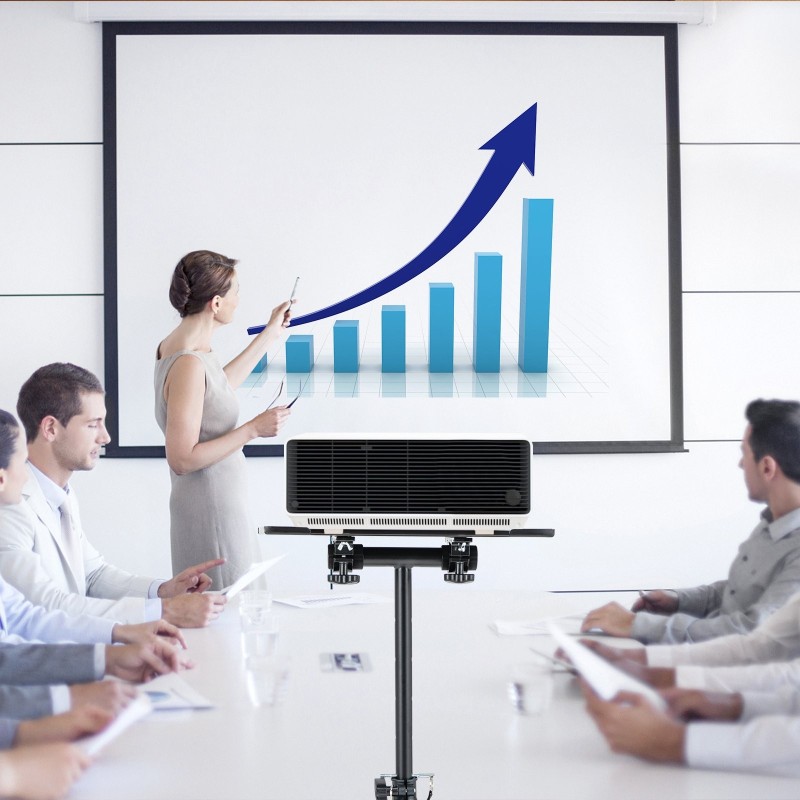 Kannettava projektoriteline kolmijalka, säädettävä korkeus ja kallistus