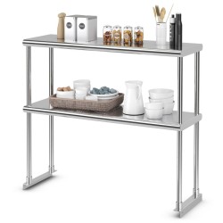 Ruostumaton teräs kaksitasoinen hylly hopea 92x30 cm Ruostumaton teräs kaksitasoinen hylly hopea 92x30 cm
