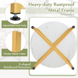 Kolmen osan valkoinen sohvapöytäsarja metallirungolla