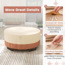 Pyöreä beige patiohuonekalujen suojus, säänkestävä ja kestävä