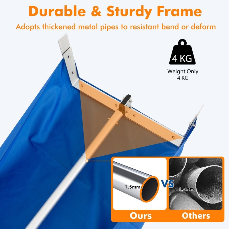 Lumityökalu pyörillä, säädettävä korkeus, hopea, monikäyttöinen