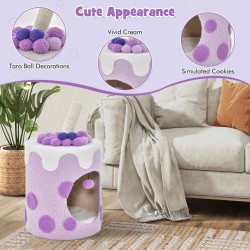 Maitotee kissapuu raapimistolpalla - lila