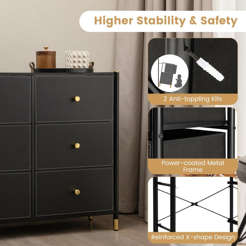 Musta kangaslipasto makuuhuoneeseen, 3-tasoinen metallirungolla