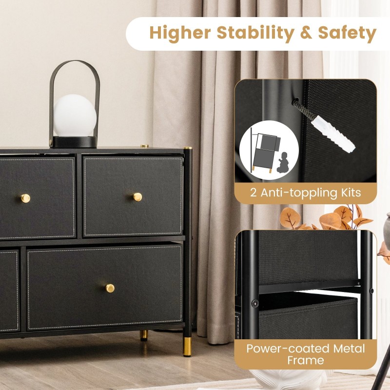 Musta kangaslipasto makuuhuoneeseen, 2-tasoinen metallirunko