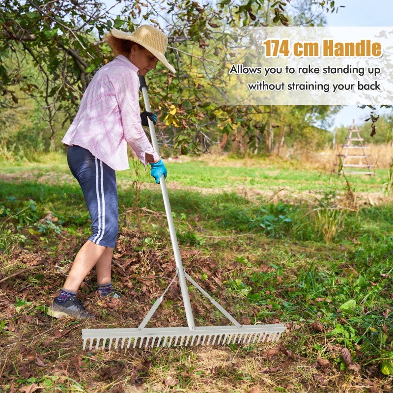 Kestävä alumiininen maisemointiharava 91 cm leveällä haravapäällä