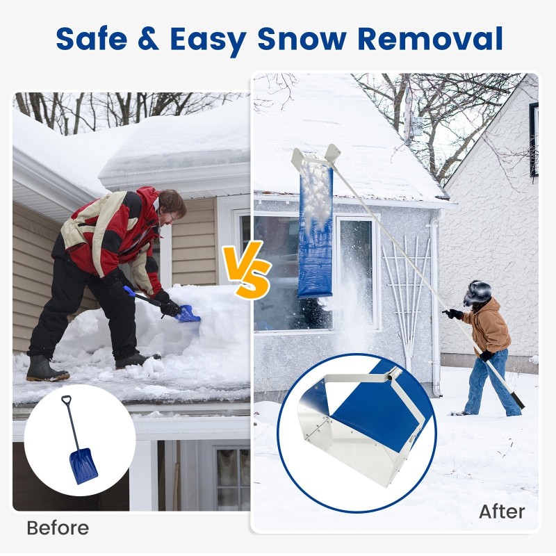 Alumiininen lumirauta katolle, 624 cm, hopea