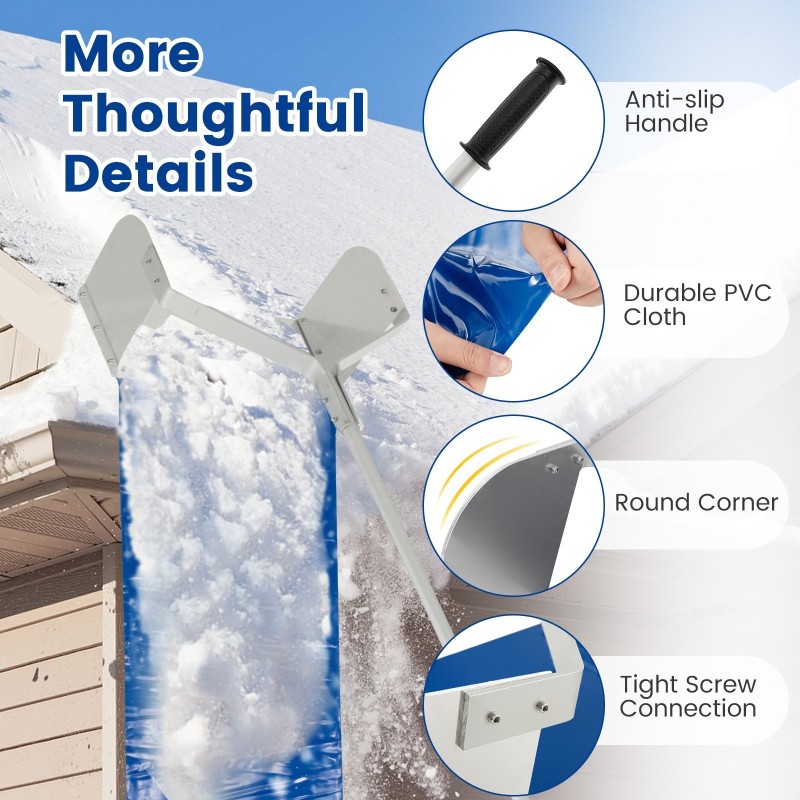 Alumiininen lumirauta katolle, 624 cm, hopea