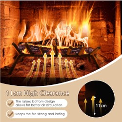 Ulkotakka halkoteline 7 terästangolla musta