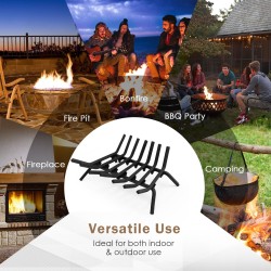 Ulkotakka halkoteline 7 terästangolla musta