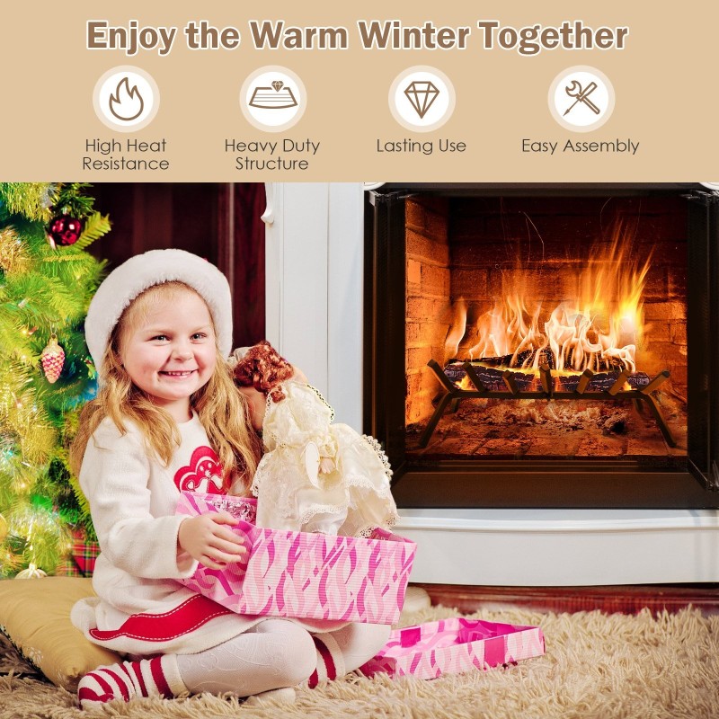 Ulkotakka halkoteline 7 terästangolla musta