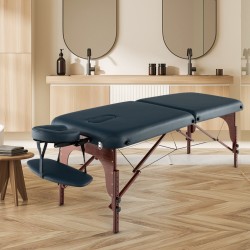 Taitettava hierontapöytä kantolaukulla, säädettävä, sininen