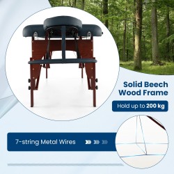 Taitettava hierontapöytä kantolaukulla, säädettävä, sininen