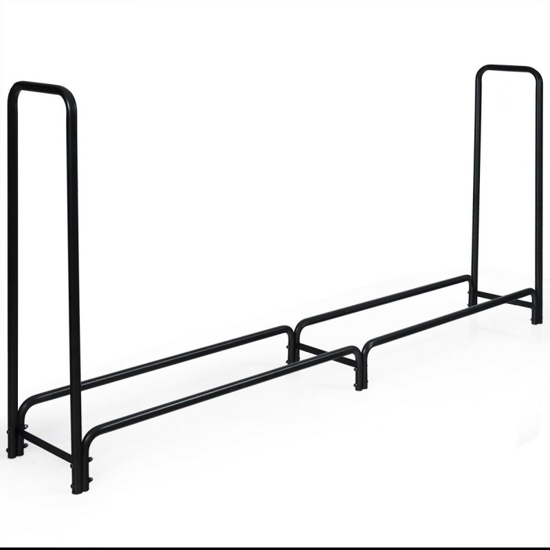 Metallinen kaminapuuteline musta, suuri kapasiteetti, säänkestävä