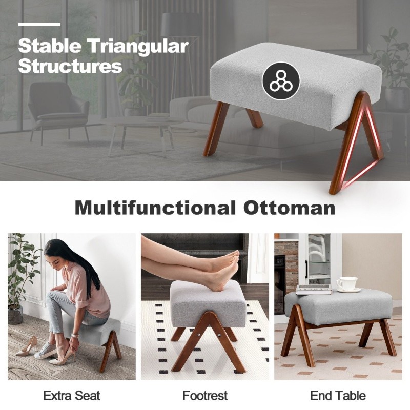 Moderni harmaa verhoiltu keinutuoli ja rahi setti