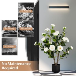 Valkoinen tekokamelia-puu koristekivillä, 95 cm, 2 kpl