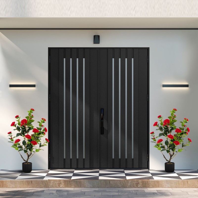 Punainen tekokamelia-puu 95 cm, kukilla ja koristekivillä