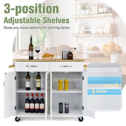 Liikuteltava keittiösaareke lukittavilla pyörillä ja kumipuupinnalla