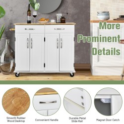 Liikuteltava keittiösaareke lukittavilla pyörillä ja kumipuupinnalla