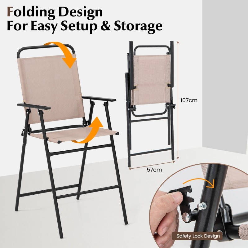 Ulkobaarisetti pöytä ja 2 taitettavaa tuolia beige