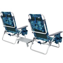 Kolmen osan sininen rantatuoli- ja pöytäsarja ulkokäyttöön