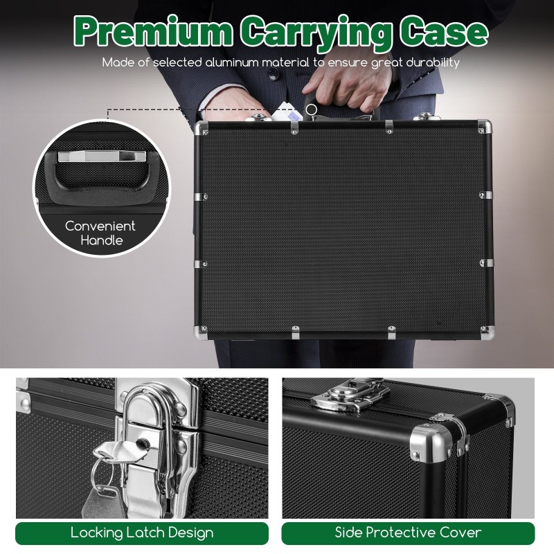 600-osainen pokerisetti savimerkkejä kantolaukulla musta