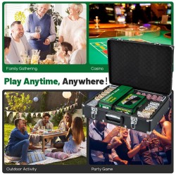 600-osainen pokerisetti savimerkkejä kantolaukulla musta