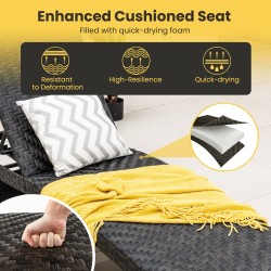 Taitettava ruskea rottinki lepotuoli 5-tasoisella selkänojalla Taitettava ruskea rottinki lepotuoli 5-tasoisella selkänojalla