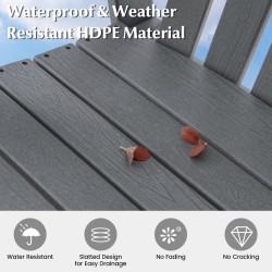 Harmaa ulkokäyttöön HDPE-baarituoli käsinojilla ja jalkatuella