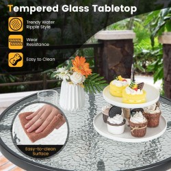 Karkaistu lasinen musta patio-baaripöytä ulko- ja sisäkäyttöön