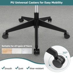 Ergonominen musta työtuoli säädettävällä lannerangan tuella