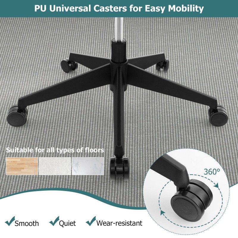 Ergonominen musta työtuoli säädettävällä lannerangan tuella