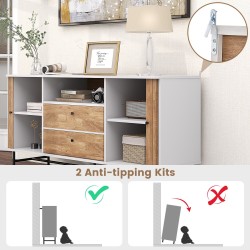 Valkoinen moderni buffet-kaappi säilytystilalla