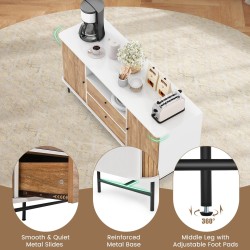 Valkoinen moderni buffet-kaappi säilytystilalla