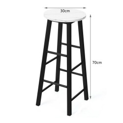 Setti 2 valkoista marmorikuvioista baarijakkaraa jalkatuella