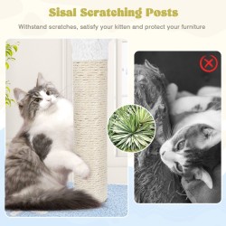 Monitasoinen sininen kissatorni sisal-raapimapylväillä