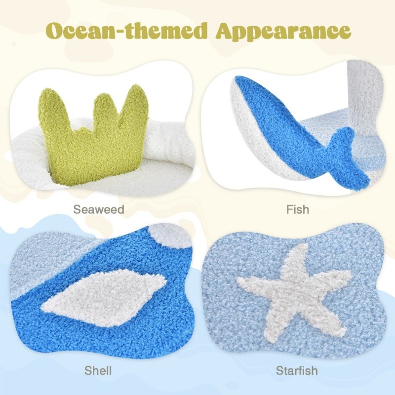 Monitasoinen sininen kissatorni sisal-raapimapylväillä